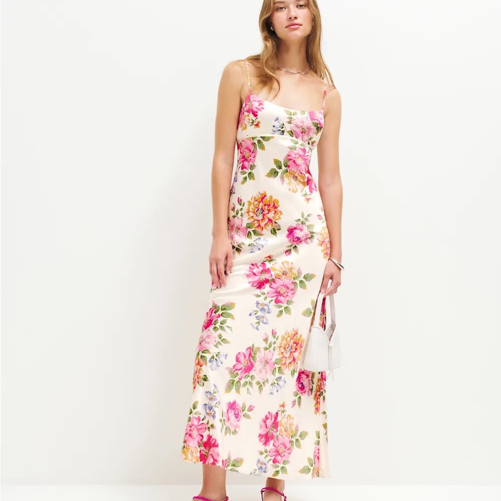 Reformation Kailyn Silk Dress Giverny - Size 2